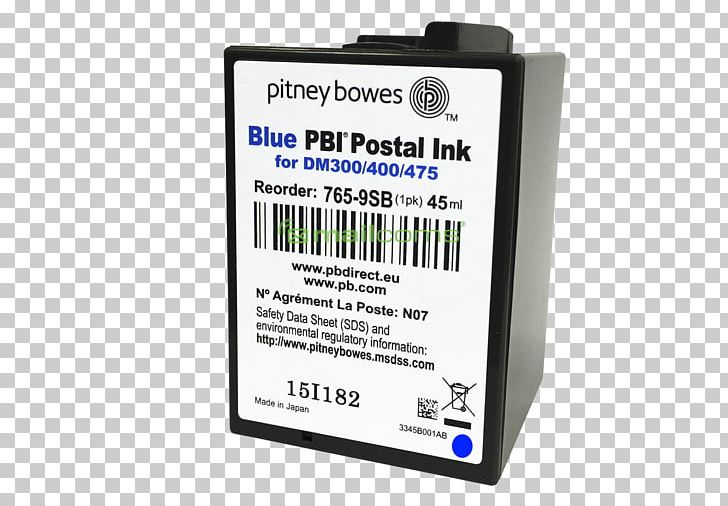 Pitney Bowes Franking Machines Ink Cartridge Mail PNG, Clipart, Battery, Blue, Business, Electronic Device, Electronics Accessory Free PNG Download