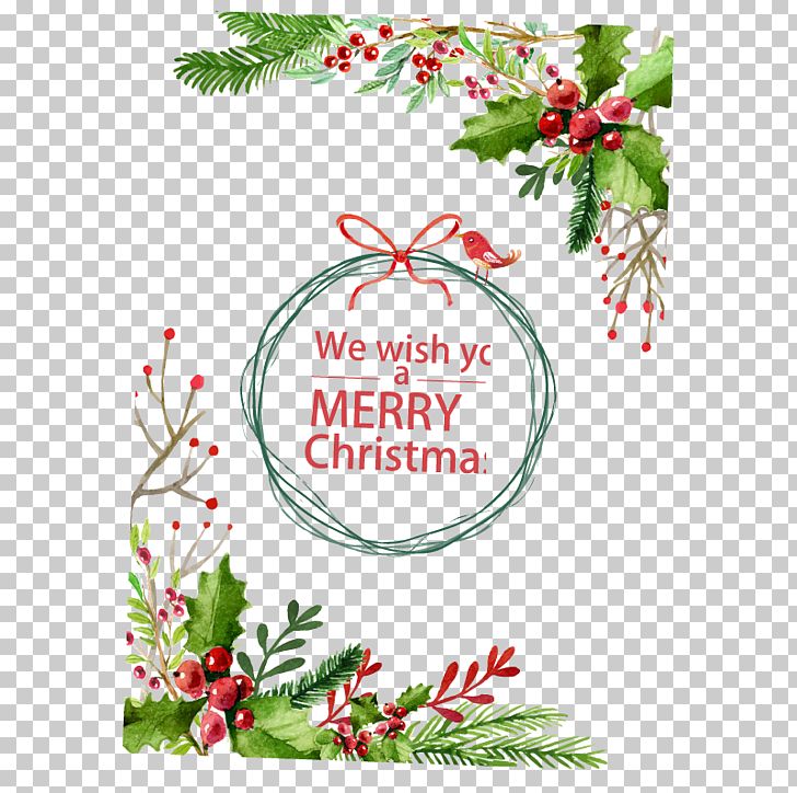 Christmas Card Christmas Decoration Christmas Tree PNG, Clipart, Bird, Border, Branch, Business Card, Christmas Lights Free PNG Download