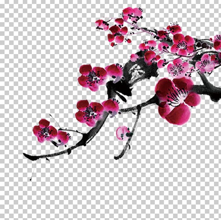 Pink Musical Instrument Pipa Zhongruan Plum Blossom PNG, Clipart, Branch, Buckle, Bucklefree, Cherry Blossom, Creative Free PNG Download