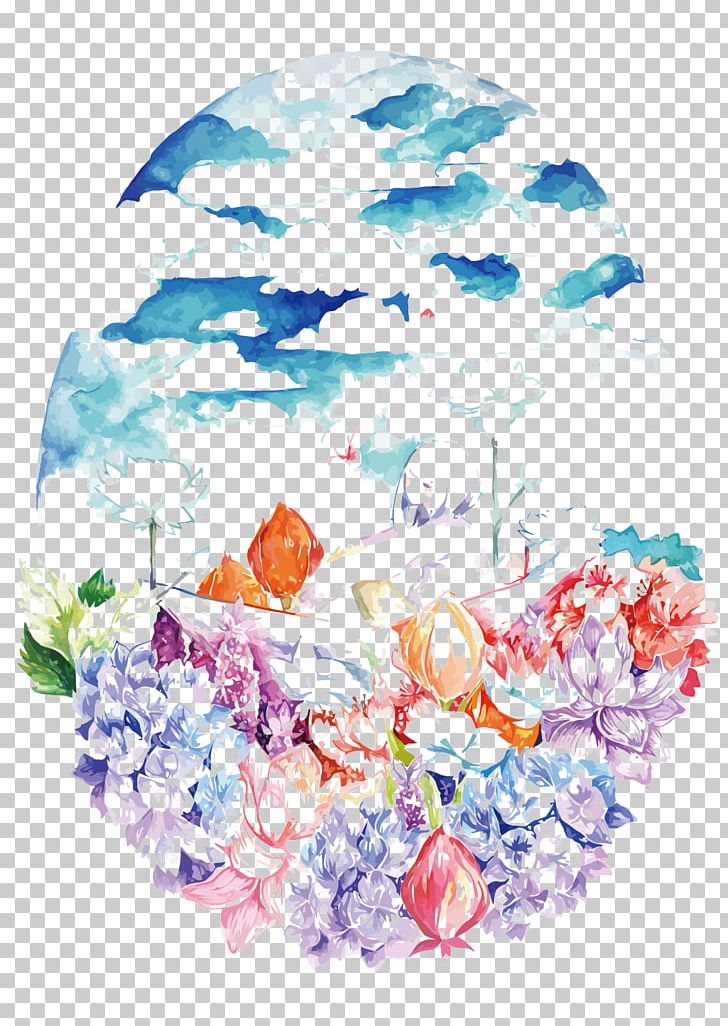 Floral Design Flower Bouquet Watercolor Painting Sky PNG, Clipart, Cartoon, Design, Encapsulated Postscript, Flower, Flower Arranging Free PNG Download