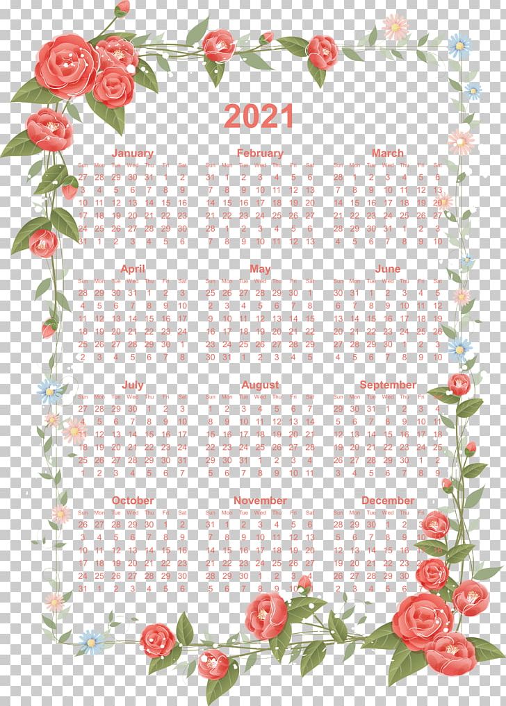 2021 Drawing Calendar Flowers. PNG, Clipart, Art, Borders And Frames, Calendar, Decorative Arts, Desktop Wallpaper Free PNG Download