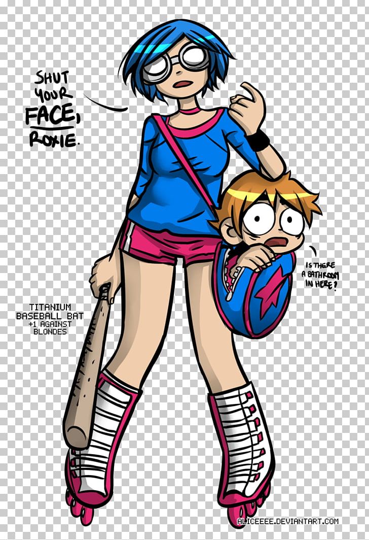 Ramona Flowers Knives Chau Wallace Wells Fan Art PNG, Clipart, Arm, Art, Book, Cartoon, Character Free PNG Download