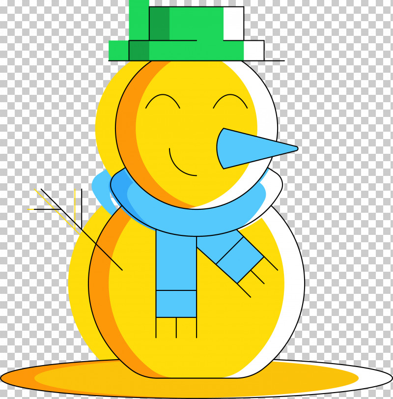 Snowman PNG, Clipart, Cartoon, Line, Smile, Snowman, Yellow Free PNG Download
