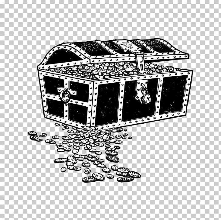 Buried Treasure Black And White PNG, Clipart, Black And White, Buried Treasure, Chest, Drawing, Happiness And Money Free PNG Download