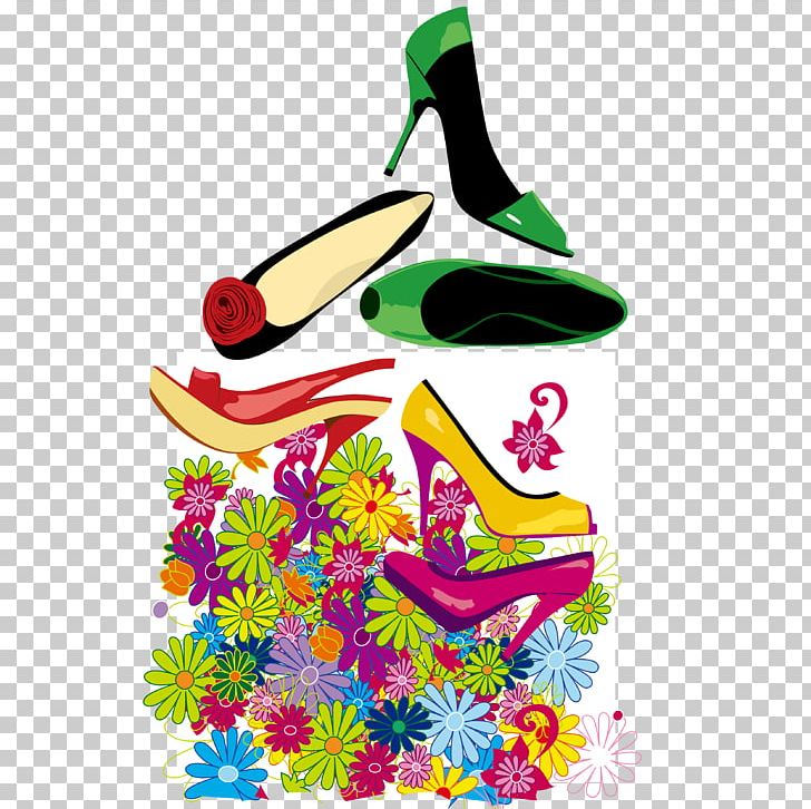 Slipper High-heeled Footwear Illustration PNG, Clipart, Accessories, Beautiful Vector, Encapsulated Postscript, Fashion, Flowers Free PNG Download