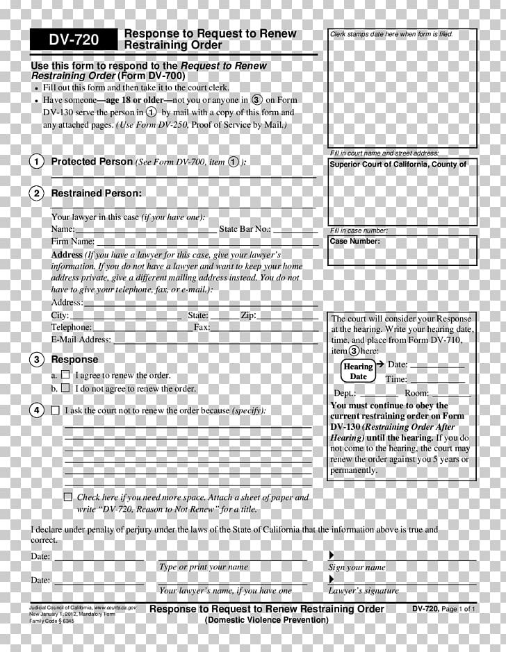 Document Restraining Order North Carolina Form Domestic Violence PNG, Clipart, Area, Black And White, Court, Court Order, Document Free PNG Download