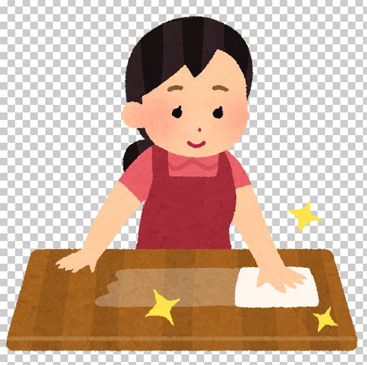 kid cleaning table clipart