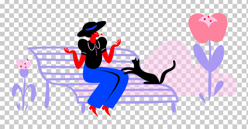 Park Cat Lady PNG, Clipart, Bench, Book, Cartoon, Cat, Character Free PNG Download