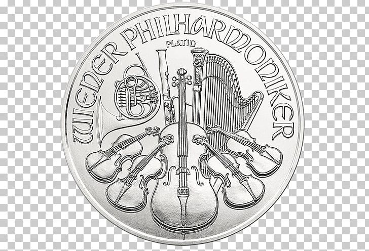 Bullion Coin Vienna Philharmonic Platinum Coin Mint PNG, Clipart, Austrian Mint, Black And White, Bullion, Bullion Coin, Circle Free PNG Download