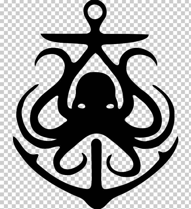 The Octopus Literary Salon Anchor Drawing PNG, Clipart, Anchor, Animal, Artwork, Black And White, Boat Free PNG Download
