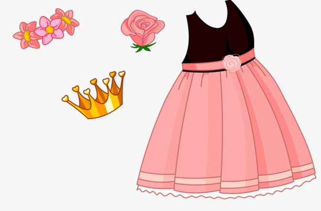 Cartoon Pink Dress Clipart - Fashion Outfits Dresses