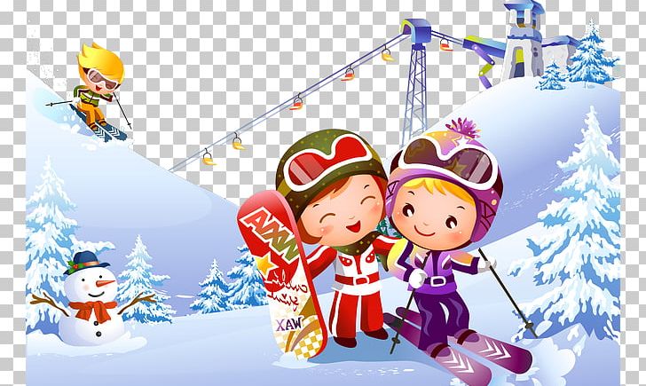 Skiing Winter PNG, Clipart, Art, Cartoon, Child, Children, Christmas Free PNG Download