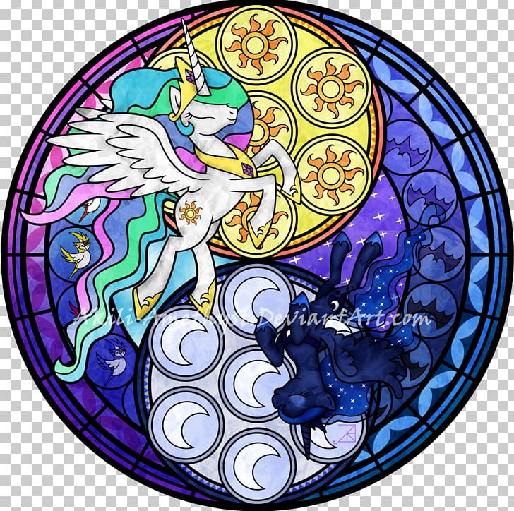 Window Stained Glass Princess Luna Twilight Sparkle PNG, Clipart, Art, Circle, Color Halo Staining, Equestria, Fictional Character Free PNG Download