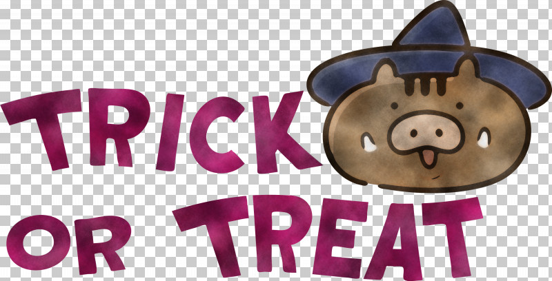 TRICK OR TREAT Halloween PNG, Clipart, Halloween, Logo, Meter, Purple, Snout Free PNG Download