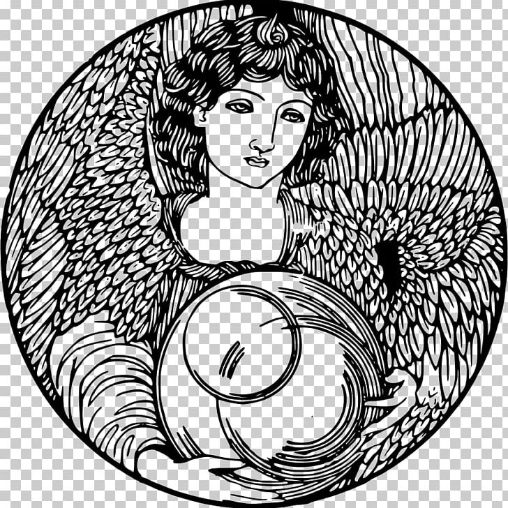 Drawing Angel Circle PNG, Clipart, Angel, Art, Artwork, Black And White, Circle Free PNG Download