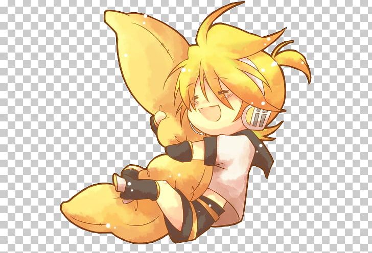 Kagamine Rin/Len Vocaloid Hatsune Miku Kaito Meiko PNG, Clipart, Angel, Anime, Art, Banana, Cartoon Free PNG Download