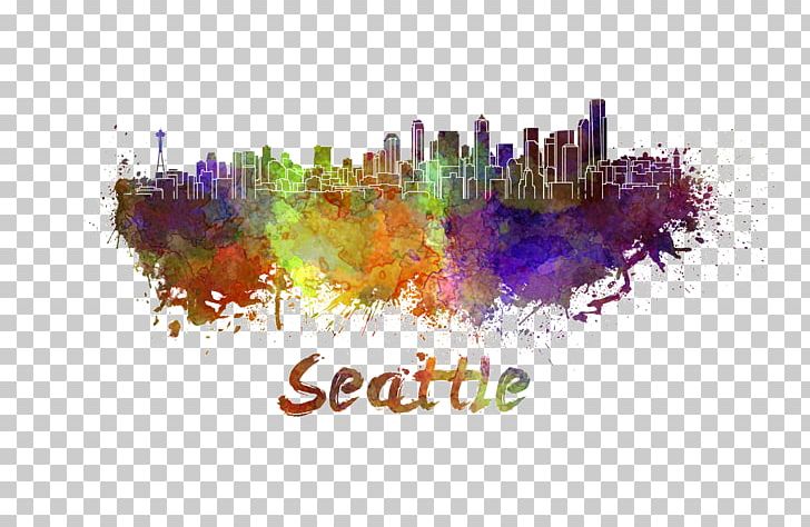Seattle Watercolor Painting Skyline Stock Illustration PNG, Clipart, Art, Brand, City, City Silhouette, Colorful Background Free PNG Download