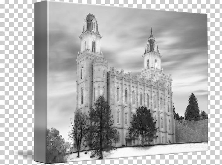 Manti Utah Temple Gallery Wrap Cathedral Canvas PNG, Clipart, Art, Black And White, Building, Canvas, Castle Free PNG Download