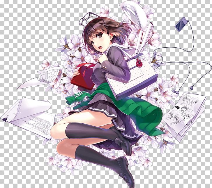 Saekano: How To Raise A Boring Girlfriend Fuji TV Anime Network Drawing PNG, Clipart, Black Hair, Cartoon, Cg Artwork, Computer Wallpaper, Fictional Character Free PNG Download