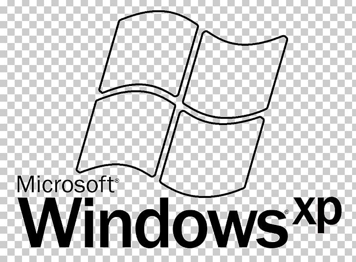Logo Windows XP Black & White Microsoft Windows PNG, Clipart, Angle, Area, Black, Black And White, Black White Free PNG Download