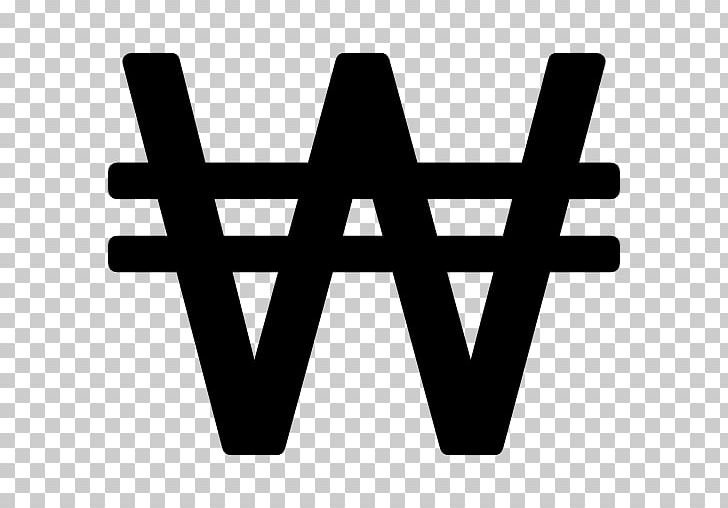South Korean Won Won Sign Currency Symbol PNG, Clipart, Angle, Banknote, Black And White, Brand, Currency Free PNG Download