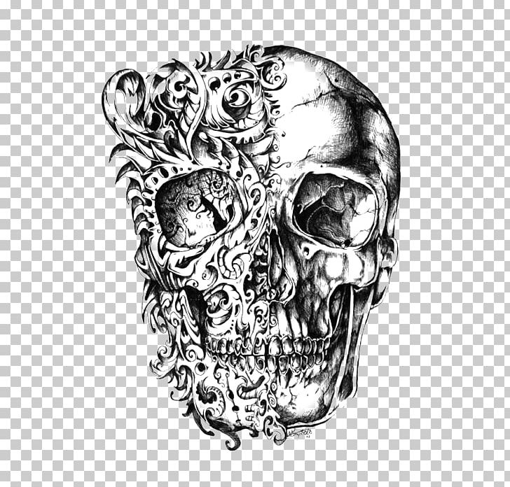 Calavera Skull Drawing Tattoo Skeleton PNG, Clipart, Art Museum, Black And White, Bone, Cartoon, Creative Ads Free PNG Download