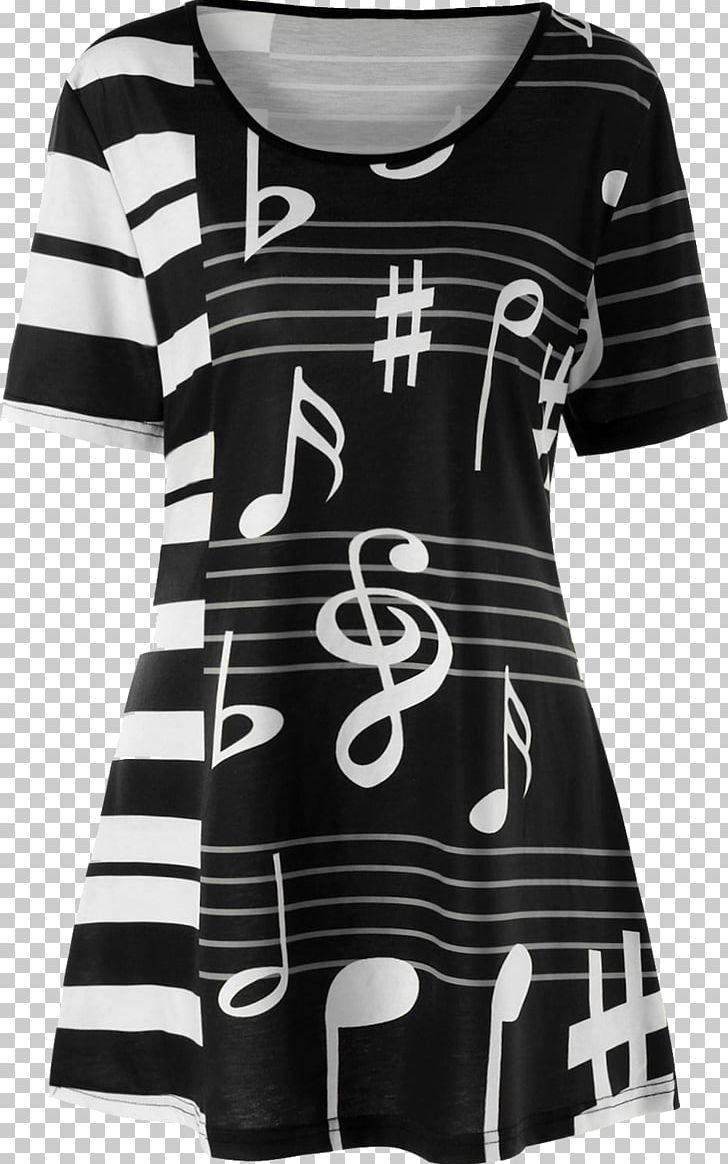 T-shirt Dress Key Musical Note Clothing PNG, Clipart, Black, Black And White, Clothing, Dress, Fashion Free PNG Download