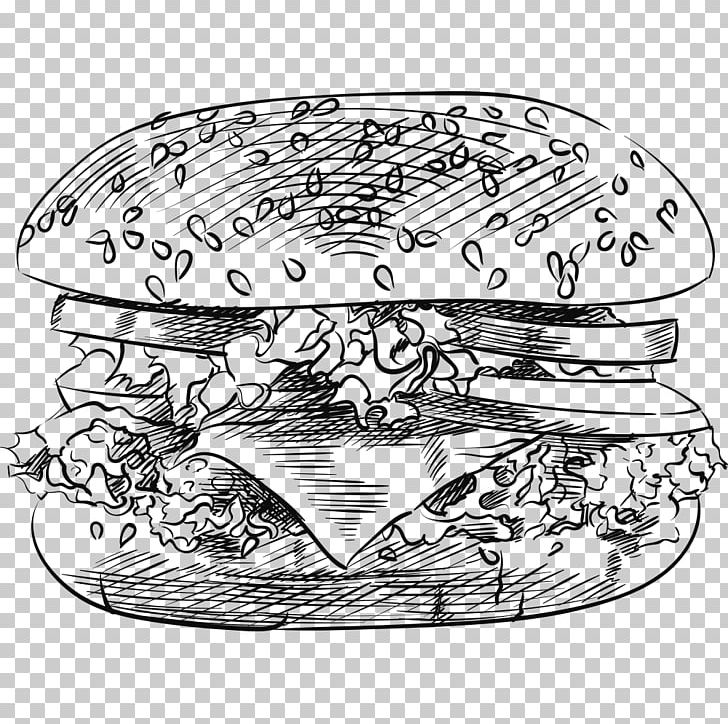 Hamburger Drawing Big N Tasty PNG, Clipart, Black, Black And White, Bread, Burger, Euclidean Vector Free PNG Download