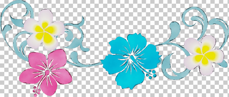 hawaiian flower border clip art