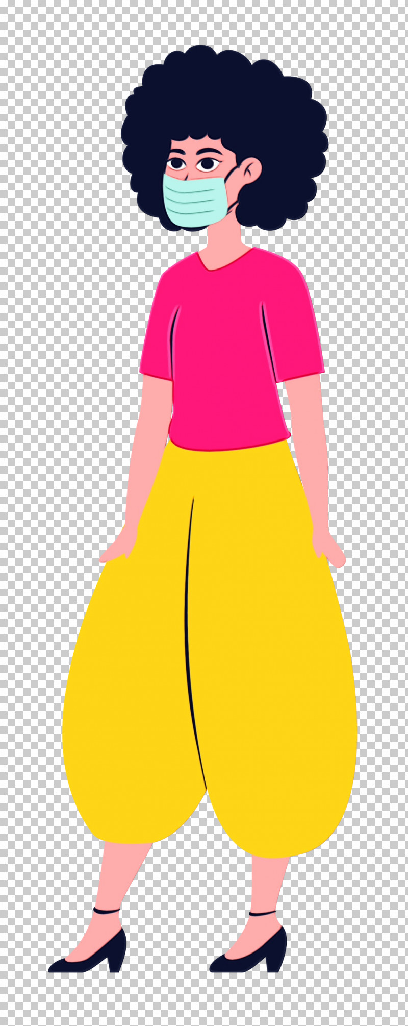 Cartoon Costume Yellow Happiness PNG, Clipart, Cartoon, Costume, Girl, Happiness, Mask Free PNG Download