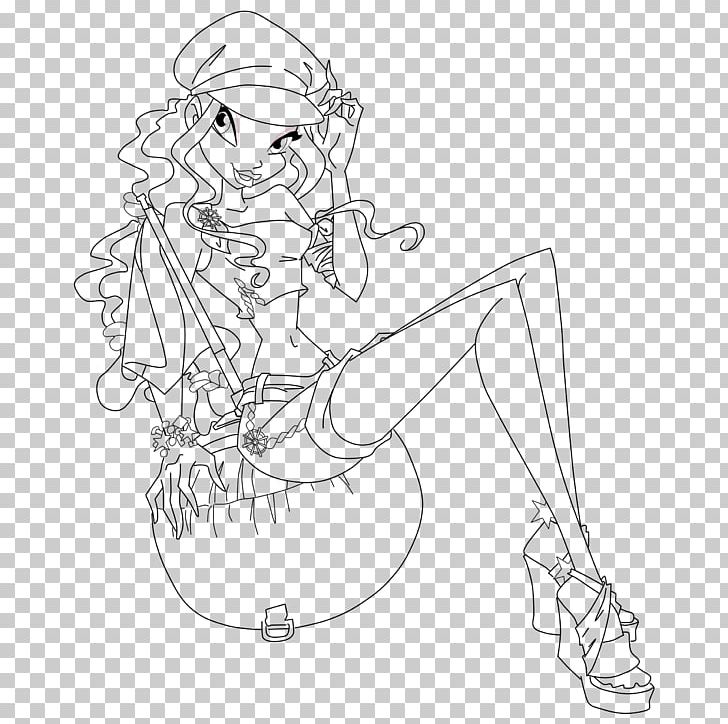 Musa Tecna Line Art Coloring Book Drawing PNG, Clipart, Angle, Arm, Artwork, Believix, Black Free PNG Download