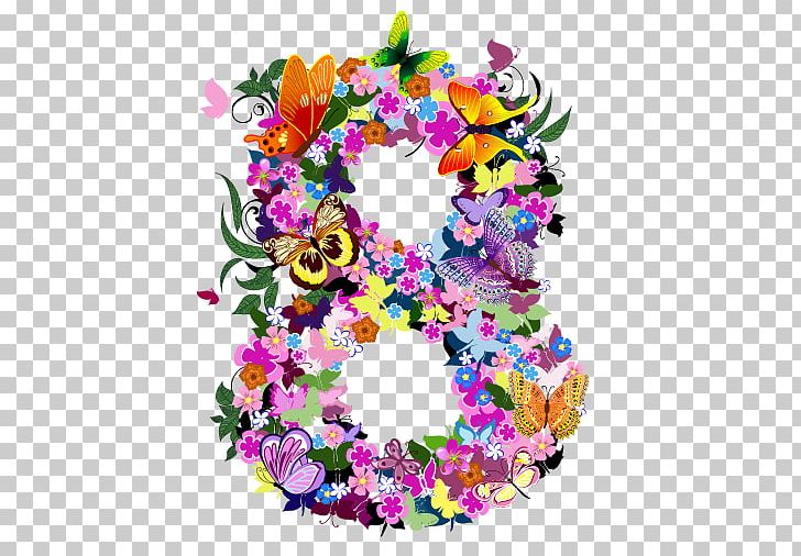 Number Flower PNG, Clipart, Blingee, Butterfly, Circle, Color, Digit Free PNG Download