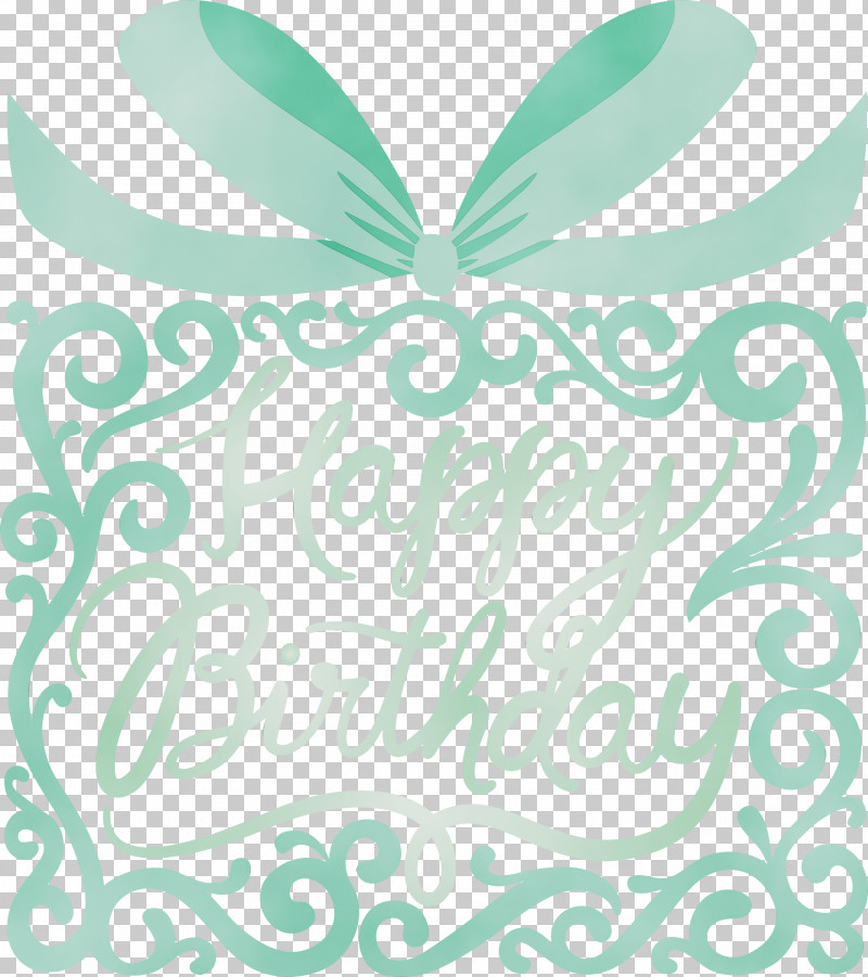 Green Leaf Aqua Teal Turquoise PNG, Clipart, Aqua, Birthday Calligraphy, Green, Happy Birthday Calligraphy, Leaf Free PNG Download