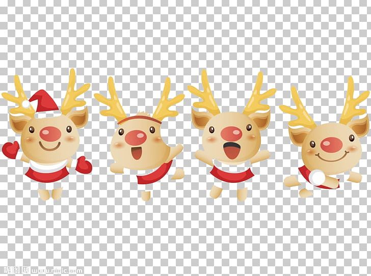 Reindeer Santa Claus Christmas Cartoon PNG, Clipart, Animals, Antler, Cartoon, Christmas, Christmas Card Free PNG Download