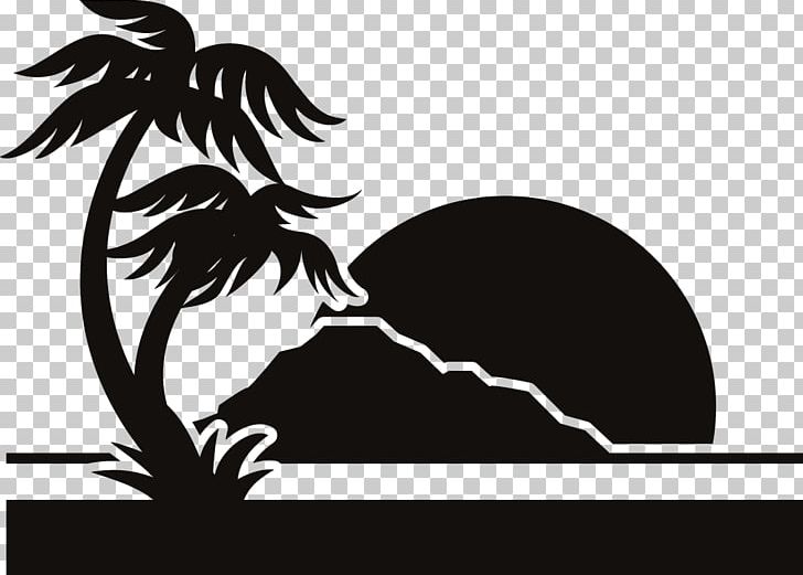 Wall Decal Beach Sticker Scalable Graphics PNG, Clipart, Beach, Bird, Black, Black And White, Computer Wallpaper Free PNG Download