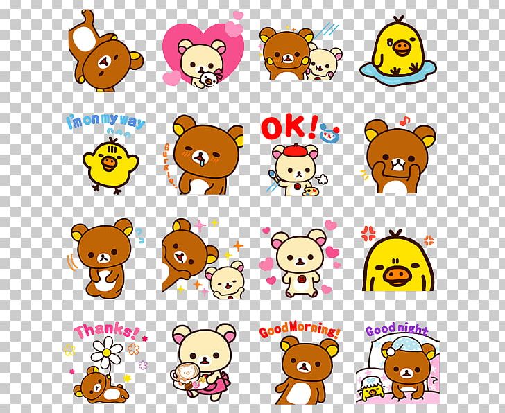 Sticker Rilakkuma Telegram San-X Imagineer PNG, Clipart, Animal Figure, Area, Emoji, Emoticon, Ifwe Free PNG Download