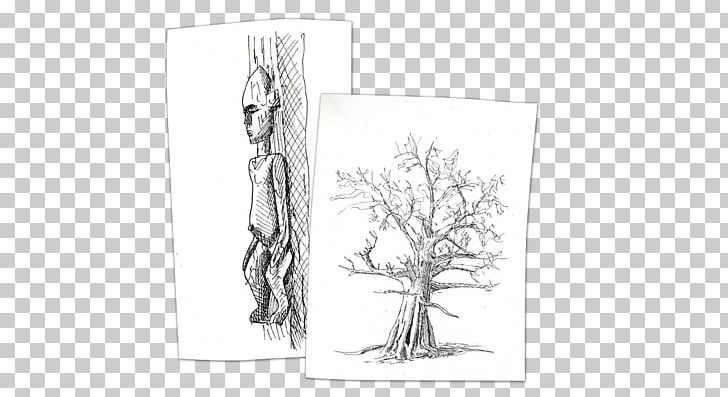 Tree Character White Fiction Font PNG, Clipart, Animated Cartoon, Artwork, Black And White, Character, Cosmogonie Dogon Free PNG Download