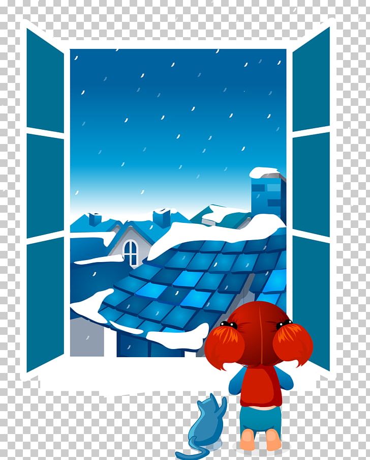 Window Snow Stock Photography PNG, Clipart, Area, Art, Baby Girl, Blue, Cartoon Free PNG Download