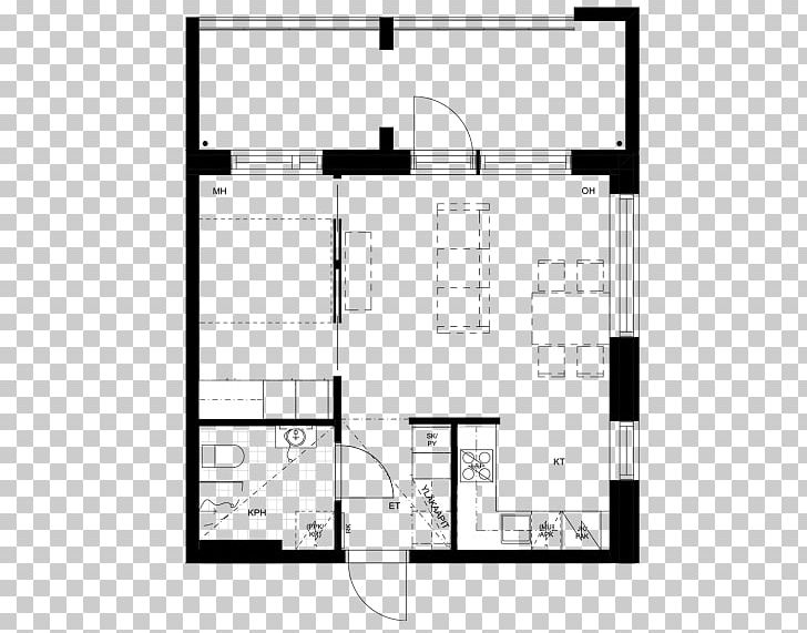 Dwelling Building Floor Plan Asunto-osakeyhtiö T2H Rakennus Oy PNG, Clipart, A23 Battery, Angle, Area, Balcony, Black And White Free PNG Download