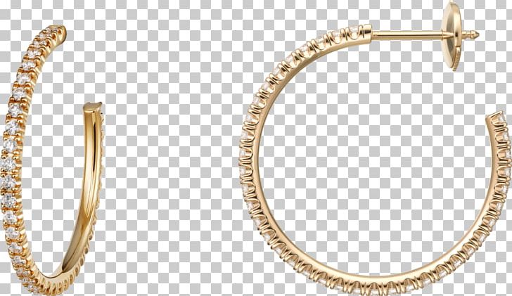 Earring Cartier Kreole Diamond Colored Gold PNG, Clipart, Body Jewellery, Body Jewelry, Brass, Carat, Cartier Free PNG Download