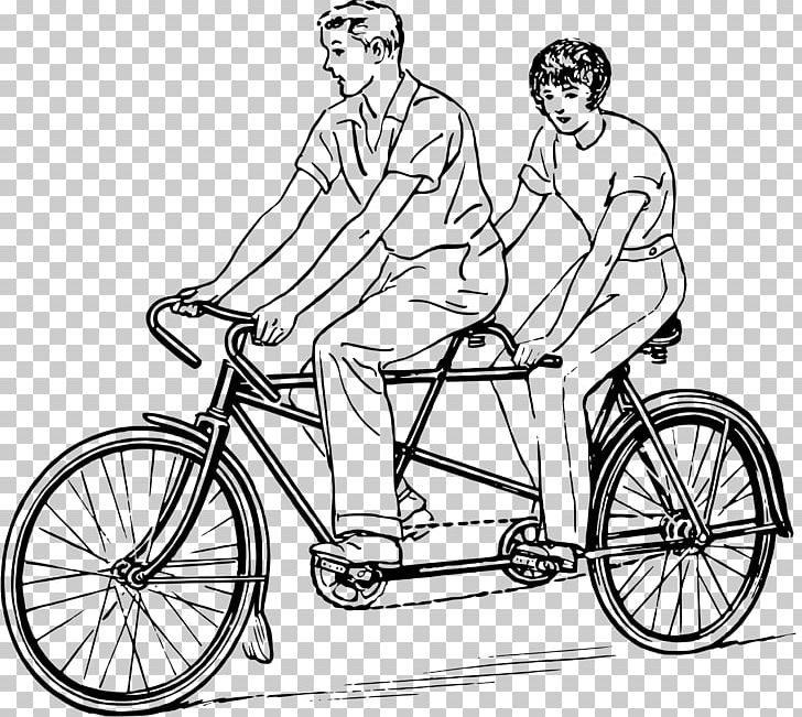 Tandem Bicycle Cycling Drawing PNG, Clipart, Bicycle, Bicycle Accessory, Bicycle Frame, Bicycle Part, Bmx Free PNG Download