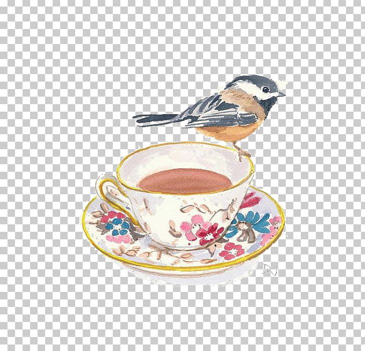 Teacup Coffee Watercolor Painting PNG, Clipart, Afternoon Tea, Bird, Black Tea, British, Bubble Tea Free PNG Download