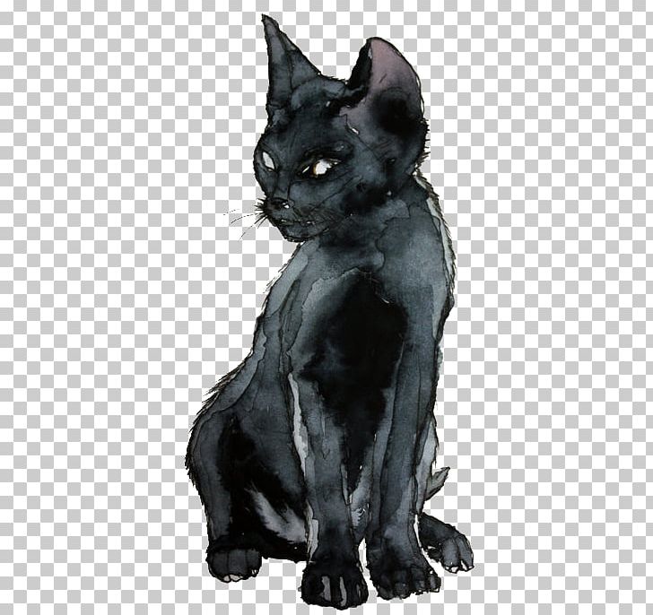 Kitten Sphynx Cat Black Cat Watercolor Painting Drawing PNG, Clipart, Animals, Art, Asian, Black, Black And White Free PNG Download