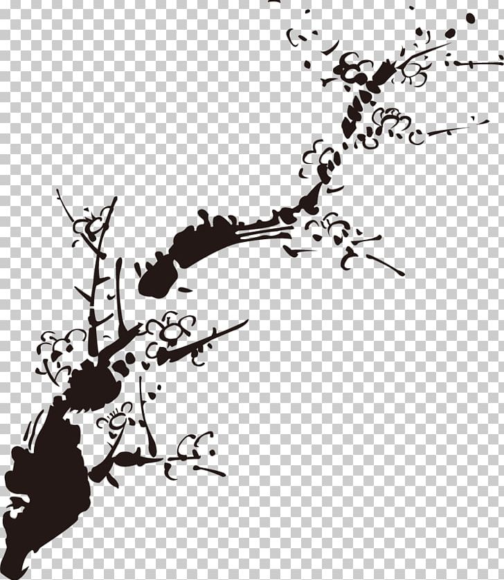Ink Wash Painting Ink Brush Plum Blossom PNG, Clipart, Antiquity, Branch, Buckle, Calligraphy, China Free PNG Download