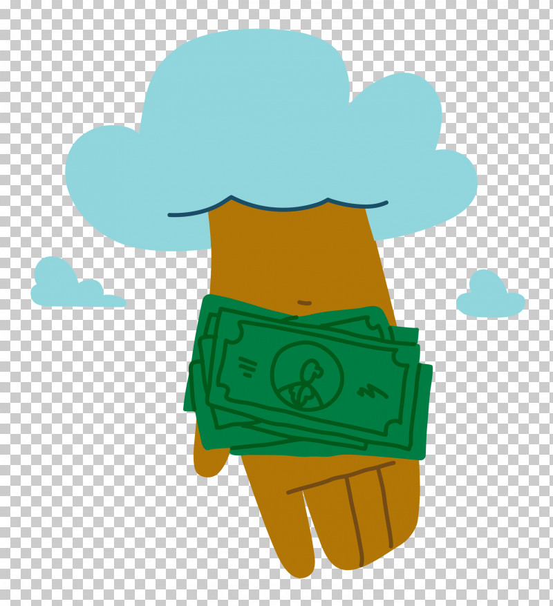Hand Giving Cash PNG, Clipart, Cartoon, Character, Green, Headgear, Hm Free PNG Download