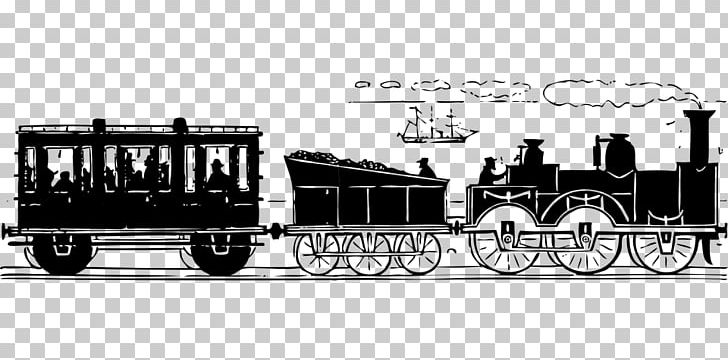 Train Rail Transport Steam Locomotive PNG, Clipart, Black And White, Caboose, Coal, Computer Icons, Iron Free PNG Download