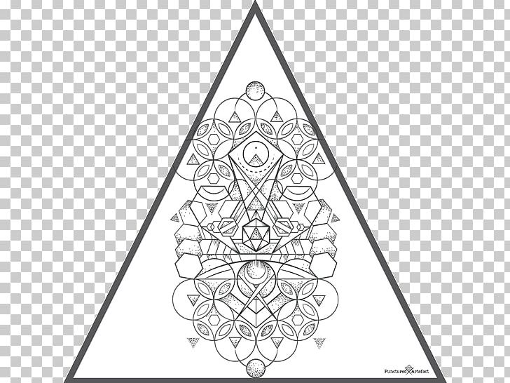 Triangle Point Symmetry Pattern PNG, Clipart, Angle, Area, Black And White, Circle, Line Free PNG Download