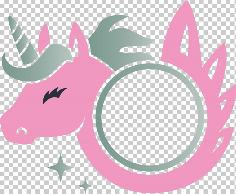 Unicorn Frame PNG, Clipart, Circle, Head, Horn, Pink, Sticker Free PNG Download