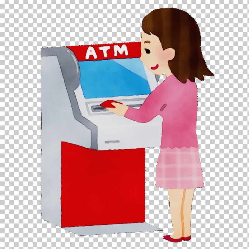 Cartoon PNG, Clipart, Atm Woman, Cartoon, Paint, Watercolor, Wet Ink Free PNG Download