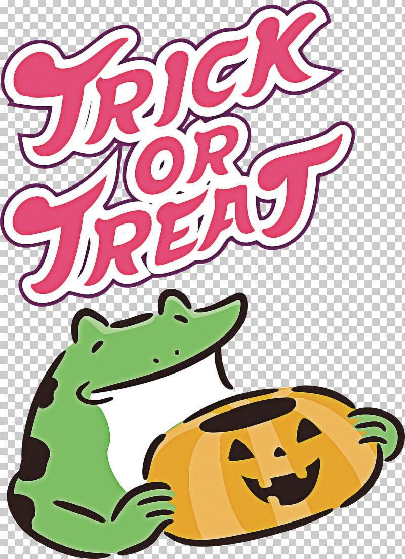 TRICK OR TREAT Happy Halloween PNG, Clipart, Biology, Cartoon, Frogs, Green, Happy Halloween Free PNG Download